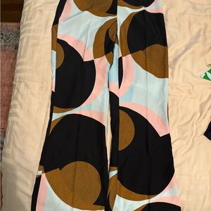 NWT Zara Retro Abstract Patterned Wide-Leg Pants